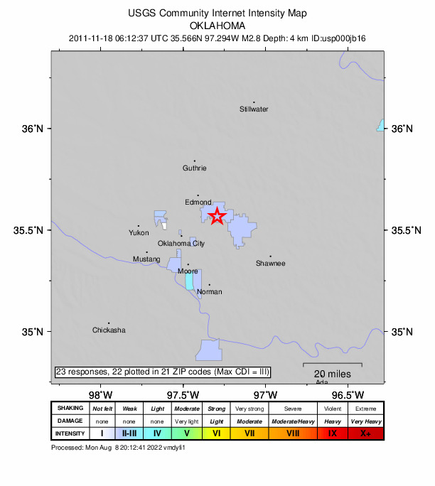 Did You Feel It? map: shaking reported by the public