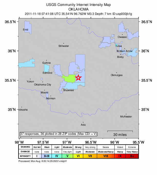Did You Feel It? map: shaking reported by the public