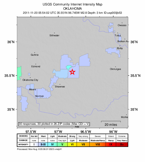 Did You Feel It? map: shaking reported by the public