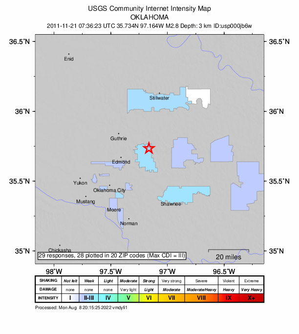 Did You Feel It? map: shaking reported by the public