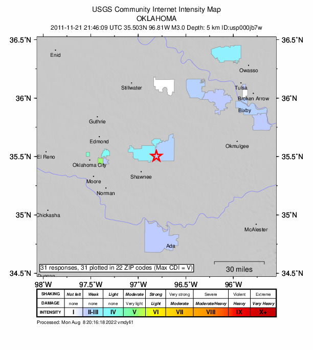 Did You Feel It? map: shaking reported by the public
