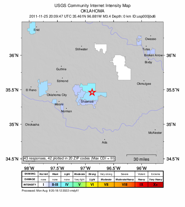 Did You Feel It? map: shaking reported by the public