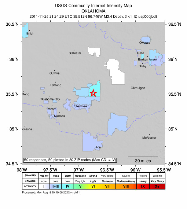 Did You Feel It? map: shaking reported by the public