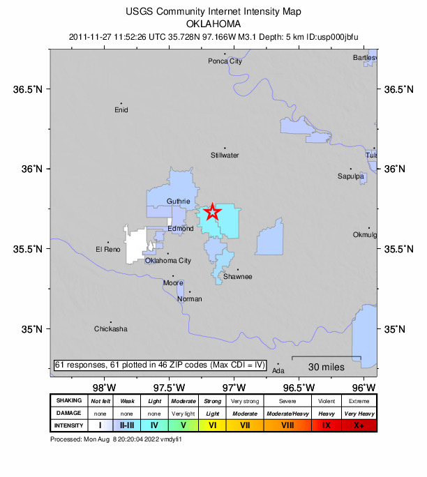 Did You Feel It? map: shaking reported by the public