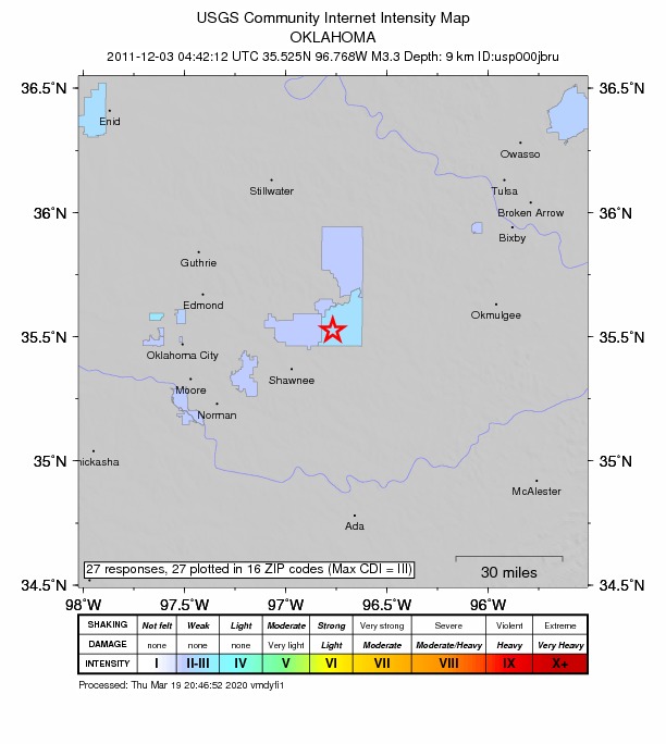 Did You Feel It? map: shaking reported by the public
