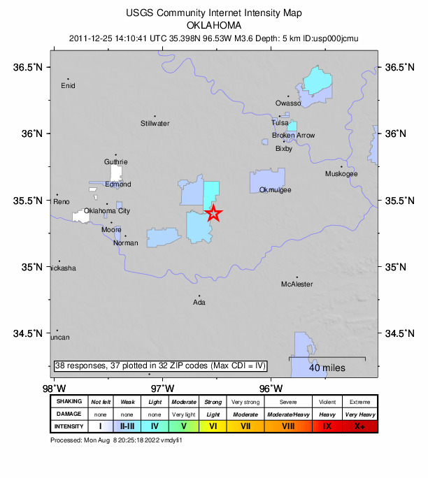 Did You Feel It? map: shaking reported by the public