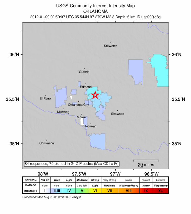 Did You Feel It? map: shaking reported by the public