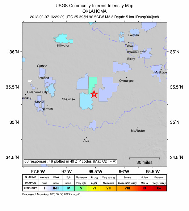 Did You Feel It? map: shaking reported by the public