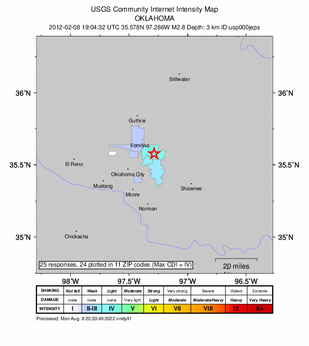 Did You Feel It? map: shaking reported by the public