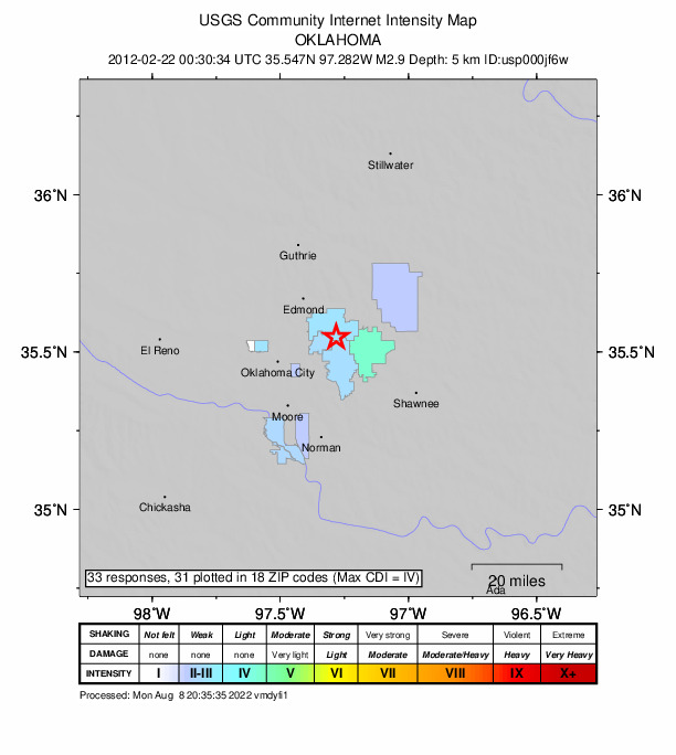Did You Feel It? map: shaking reported by the public