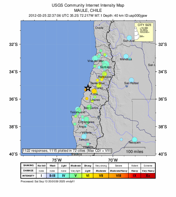 Did You Feel It? map: shaking reported by the public
