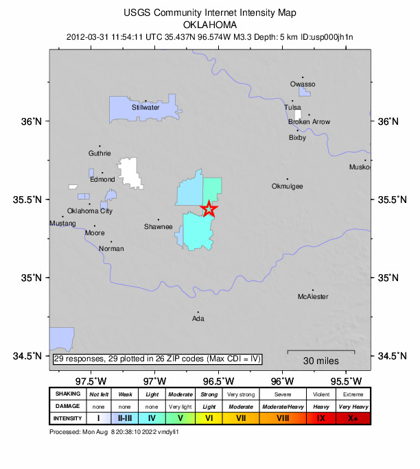 Did You Feel It? map: shaking reported by the public