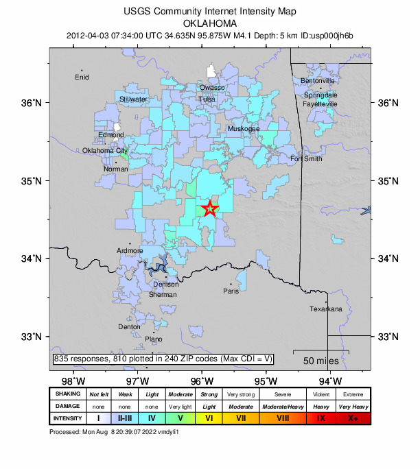 Did You Feel It? map: shaking reported by the public