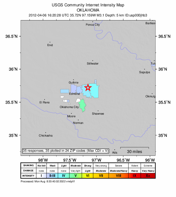 Did You Feel It? map: shaking reported by the public