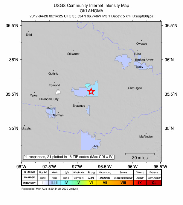 Did You Feel It? map: shaking reported by the public