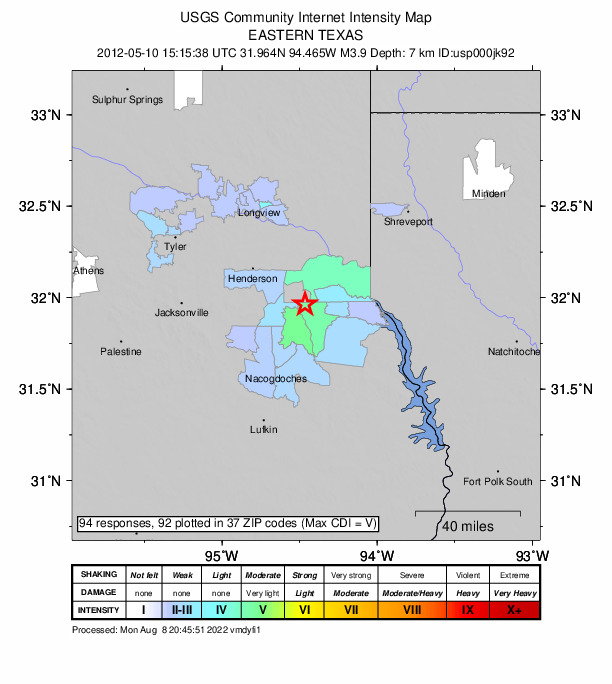 Did You Feel It? map: shaking reported by the public