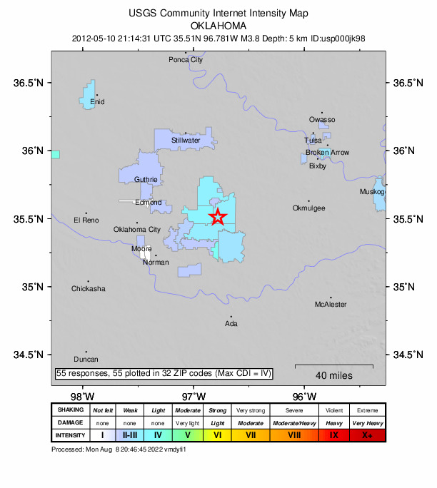 Did You Feel It? map: shaking reported by the public