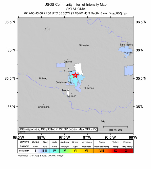 Did You Feel It? map: shaking reported by the public
