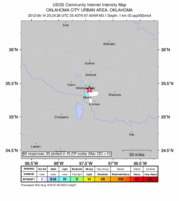 Did You Feel It? map: shaking reported by the public
