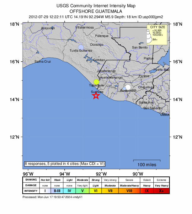 Did You Feel It? map: shaking reported by the public