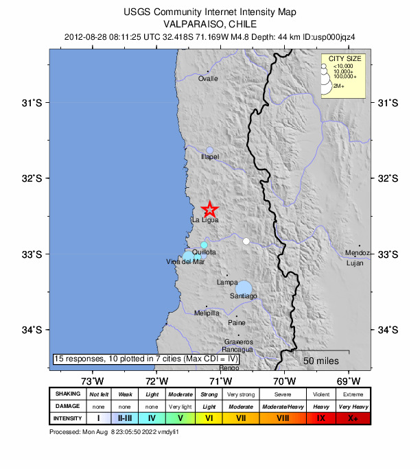 Did You Feel It? map: shaking reported by the public