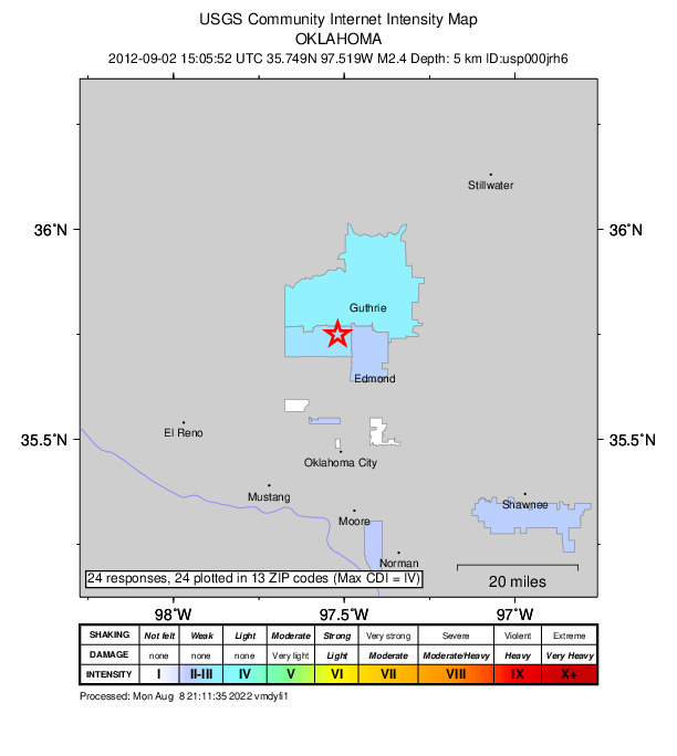 Did You Feel It? map: shaking reported by the public