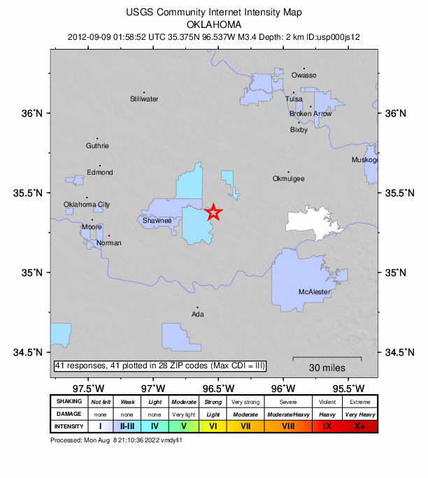 Did You Feel It? map: shaking reported by the public