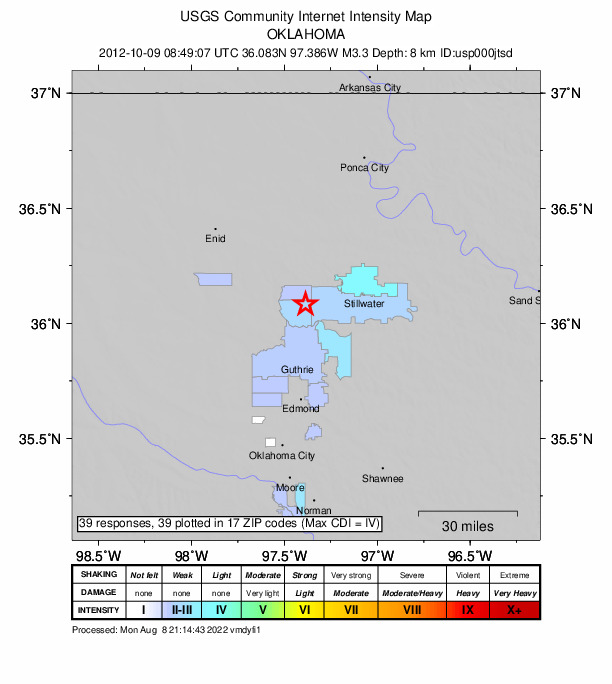 Did You Feel It? map: shaking reported by the public