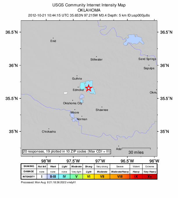 Did You Feel It? map: shaking reported by the public