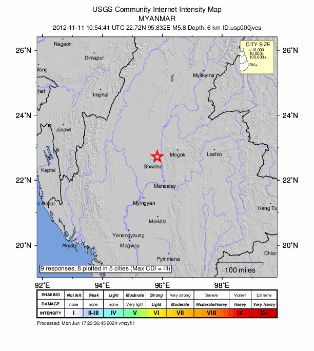 Did You Feel It? map: shaking reported by the public