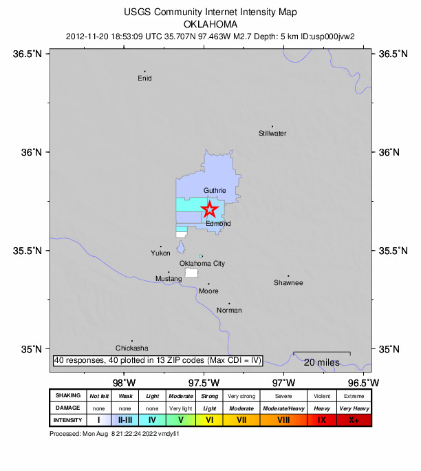 Did You Feel It? map: shaking reported by the public