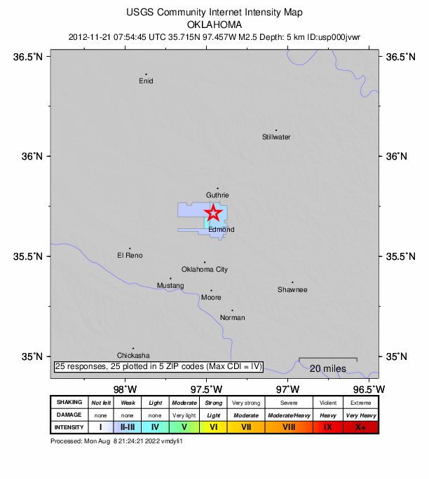 Did You Feel It? map: shaking reported by the public