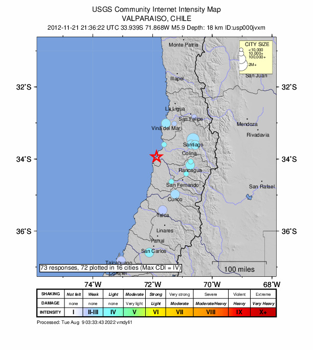 Did You Feel It? map: shaking reported by the public