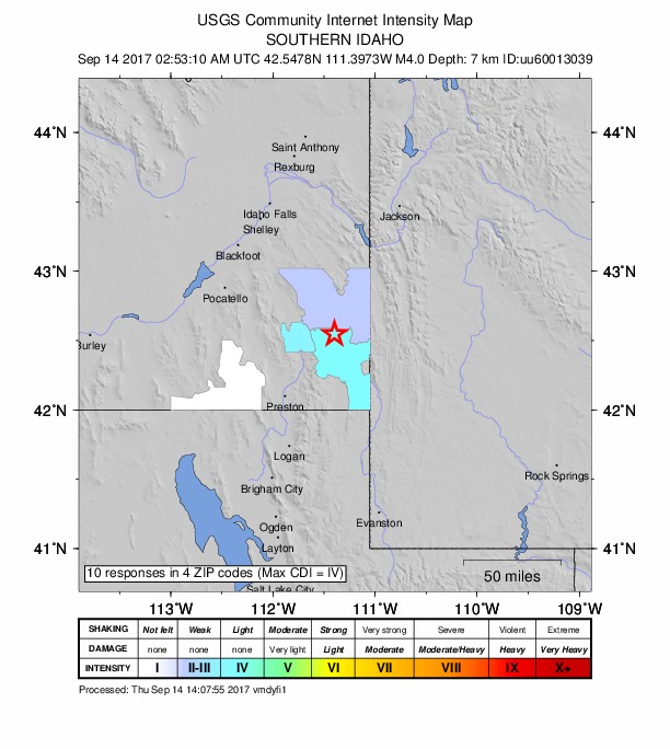 Did You Feel It? map: shaking reported by the public