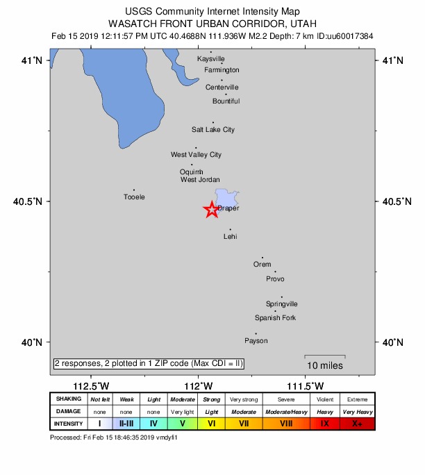 Did You Feel It? map: shaking reported by the public