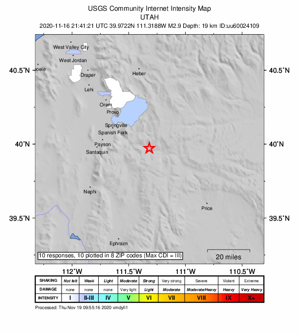 Did You Feel It? map: shaking reported by the public