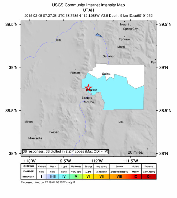 Did You Feel It? map: shaking reported by the public