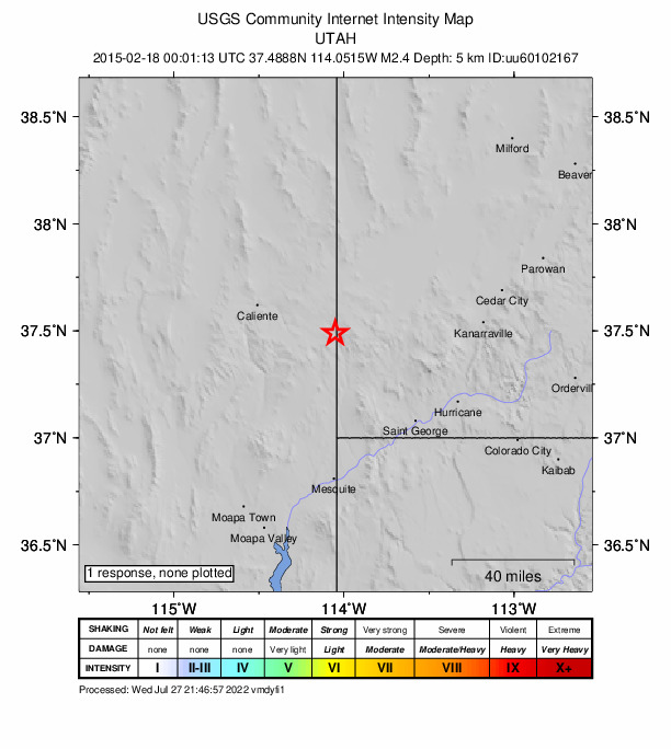 Did You Feel It? map: shaking reported by the public