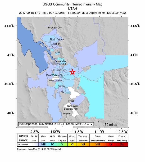Did You Feel It? map: shaking reported by the public