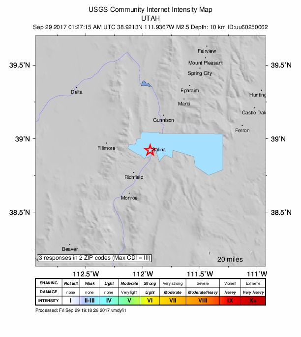 Did You Feel It? map: shaking reported by the public