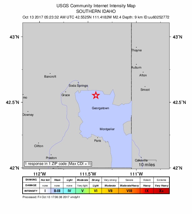 Did You Feel It? map: shaking reported by the public