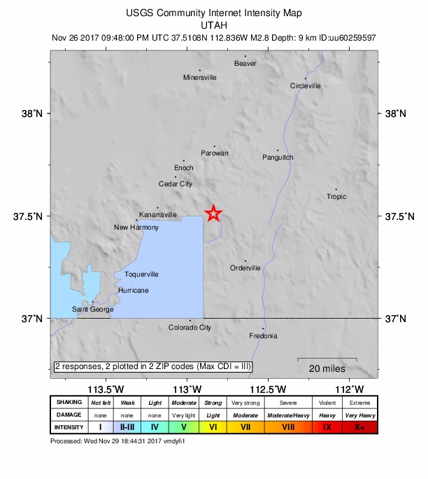 Did You Feel It? map: shaking reported by the public