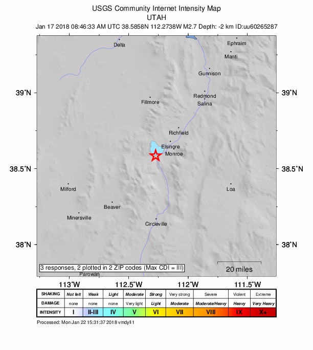 Did You Feel It? map: shaking reported by the public