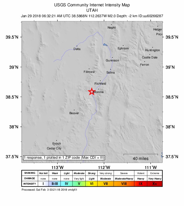 Did You Feel It? map: shaking reported by the public