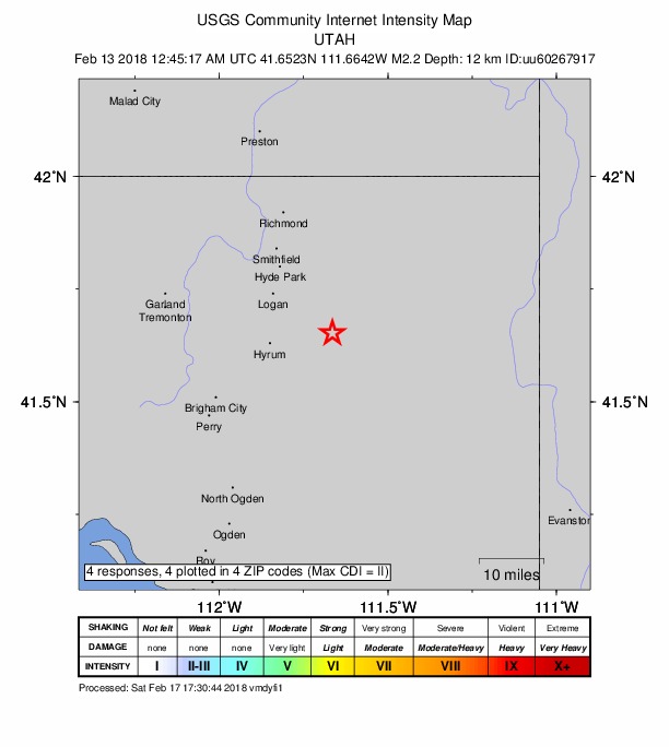 Did You Feel It? map: shaking reported by the public