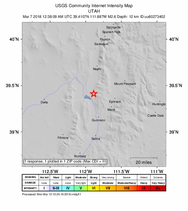 Did You Feel It? map: shaking reported by the public