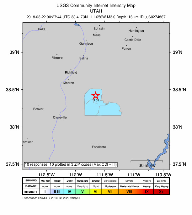 Did You Feel It? map: shaking reported by the public