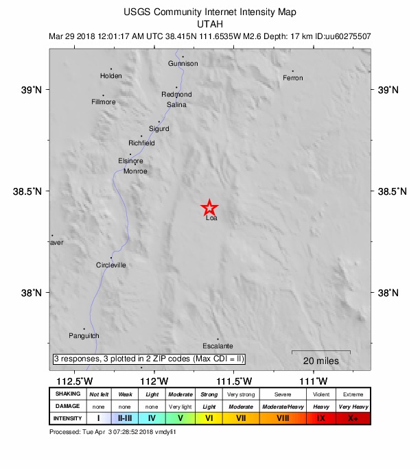 Did You Feel It? map: shaking reported by the public