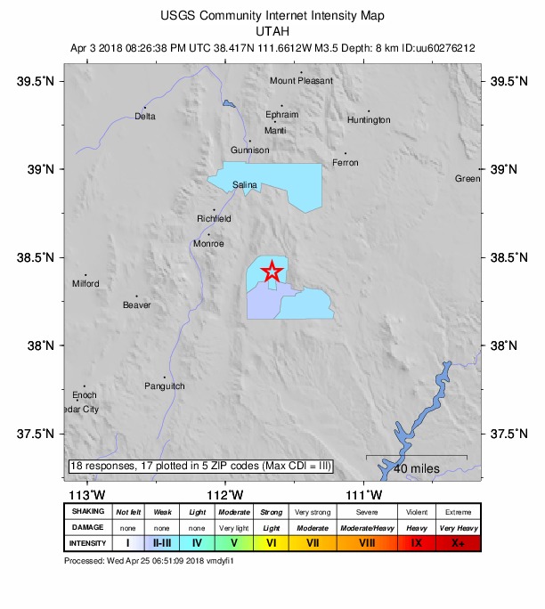 Did You Feel It? map: shaking reported by the public