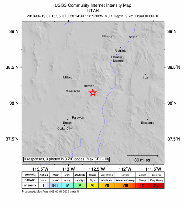 Did You Feel It? map: shaking reported by the public